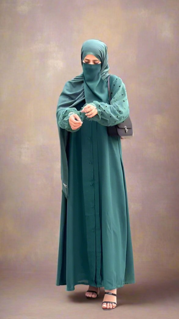 Black Puff Sleeves Abaya