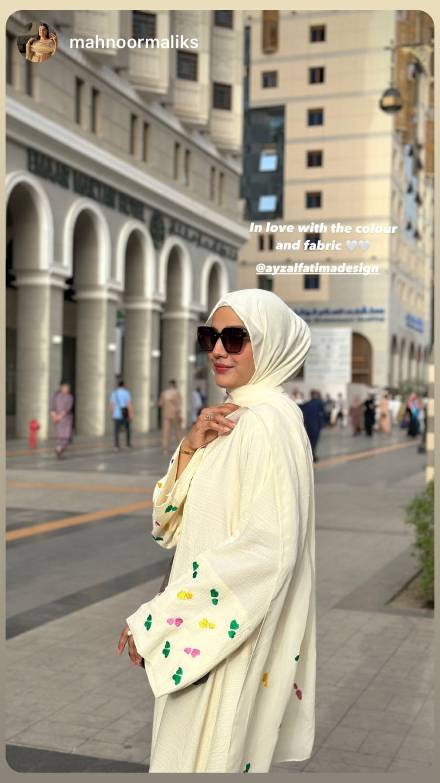 Pink Heart Sleeves Abaya