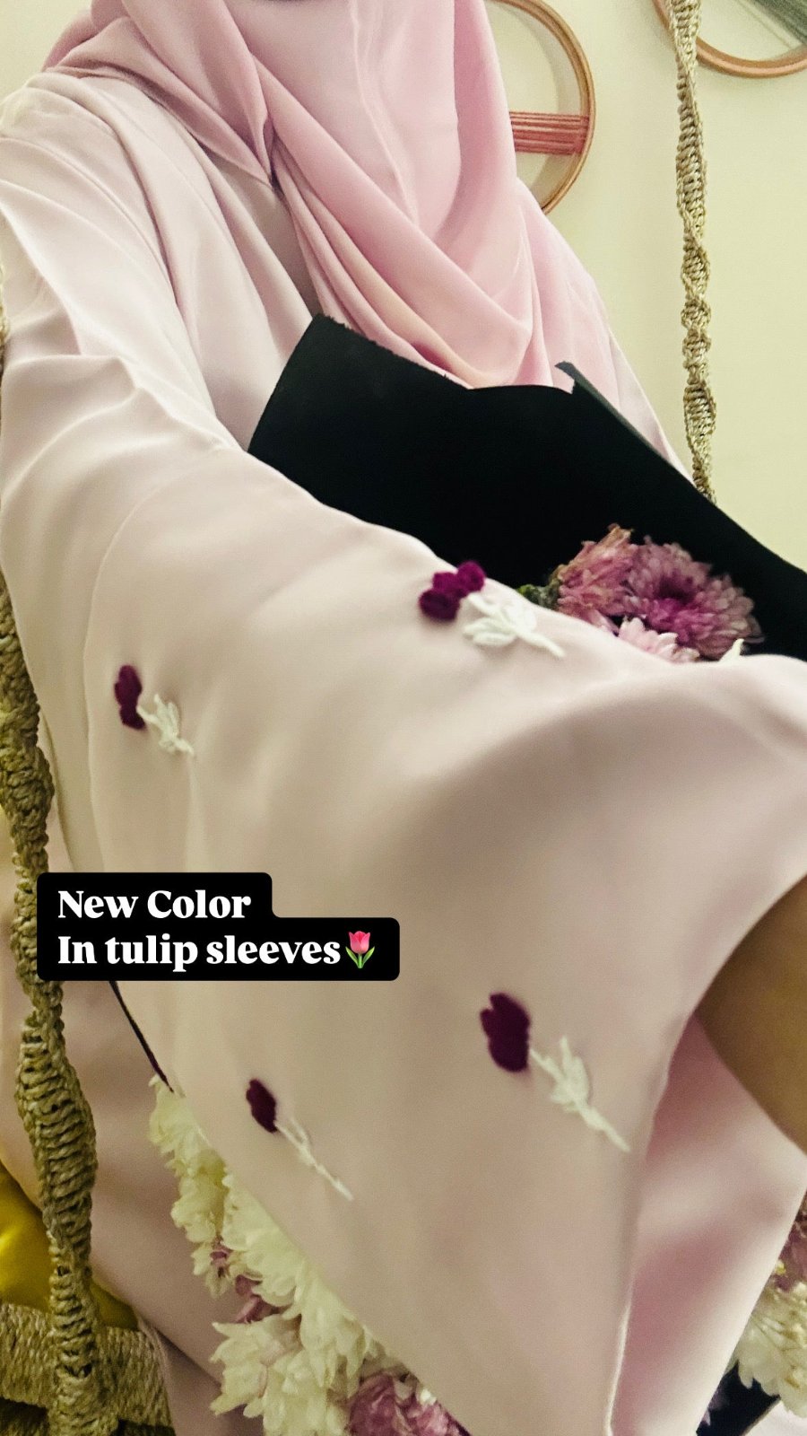Tulips floral abaya (Available in more colors)