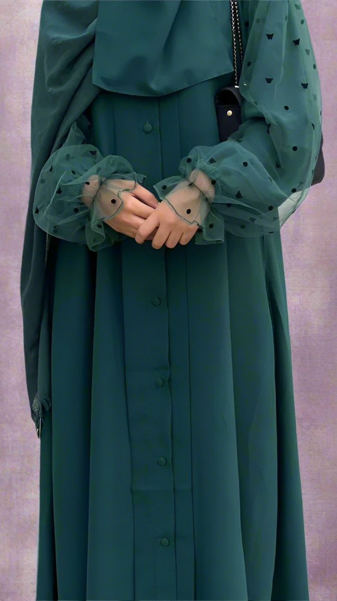 Black Puff Sleeves Abaya