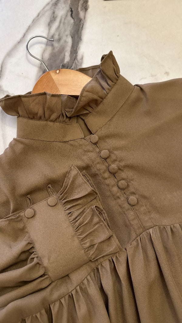 Cuff Frill Sleeves Abaya
