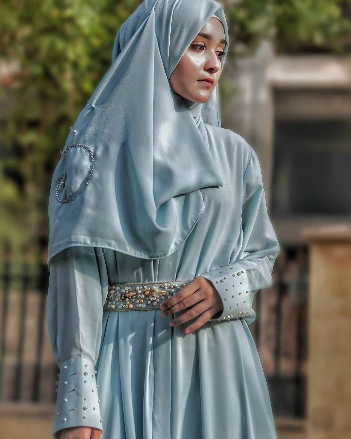 Coat Style Abaya with cuff work