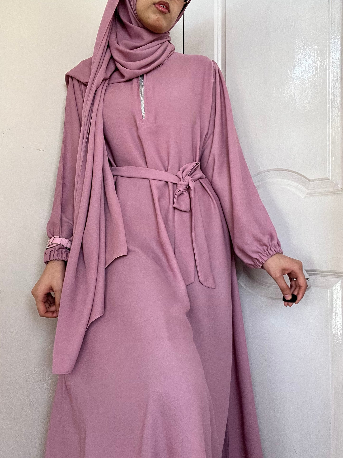 Zip Style Abaya with Belt