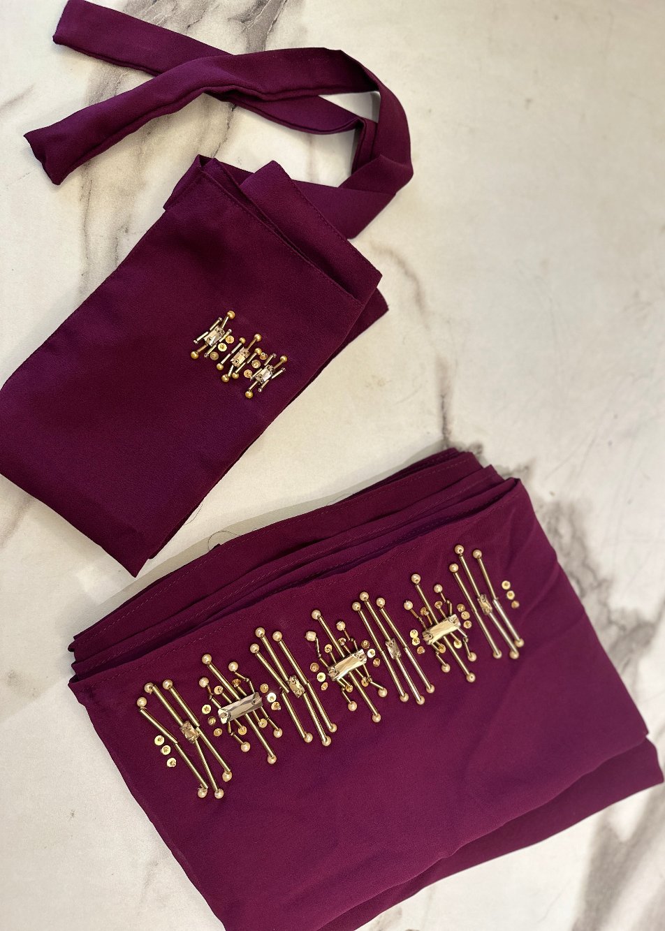 Almas Stone Work Scarf-niqab Set