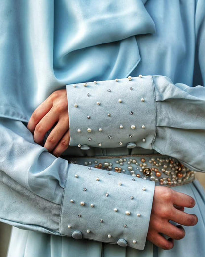 Coat Style Abaya with cuff work