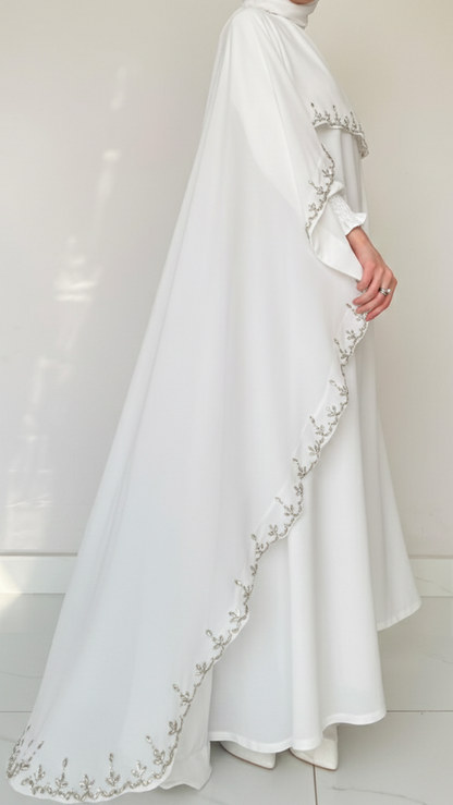 The White Luxury Cape Abaya