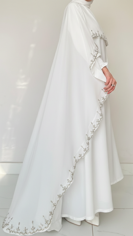 The White Luxury Cape Abaya