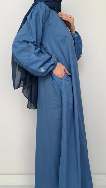 Sapphire Lawn Abaya with Daisy handwork