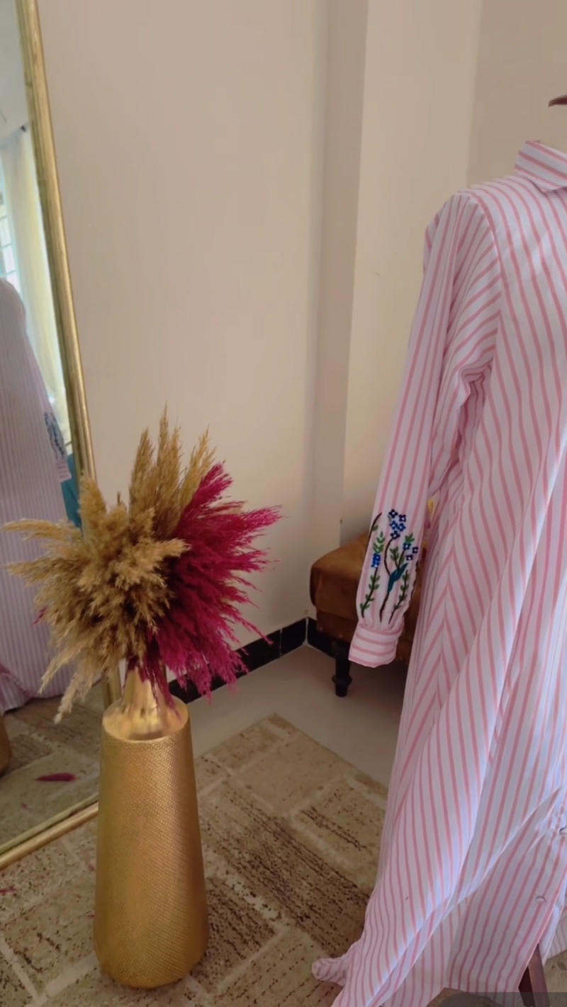 Floral Handwork abaya in lawn fabric