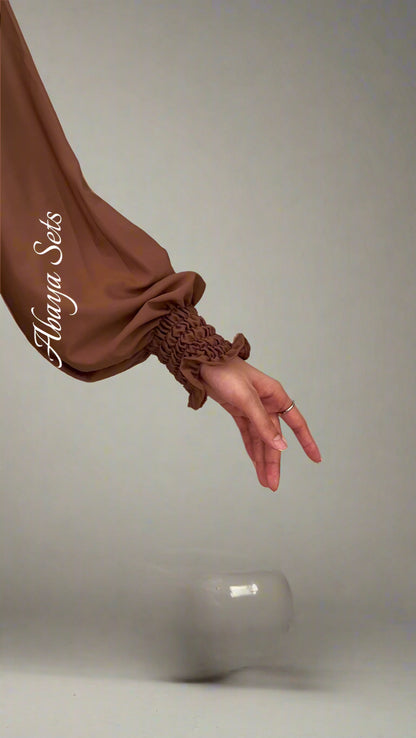 Wood Color Simple Abaya