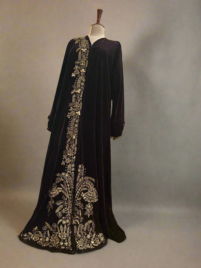 Velvet Gold Brown Abaya 🍂