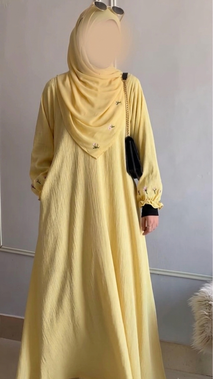 Butter Yellow Floral Handwork