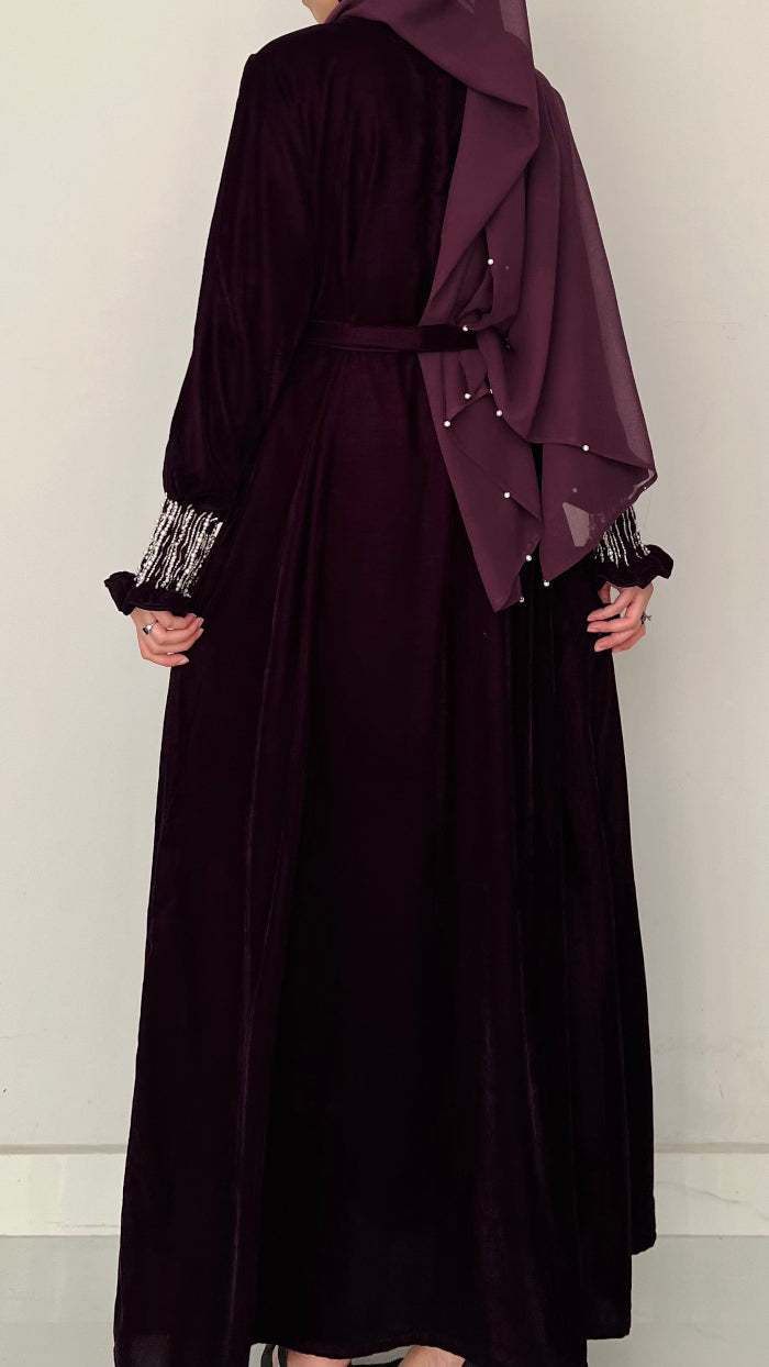 Plum Smooky Stone Work Velvet