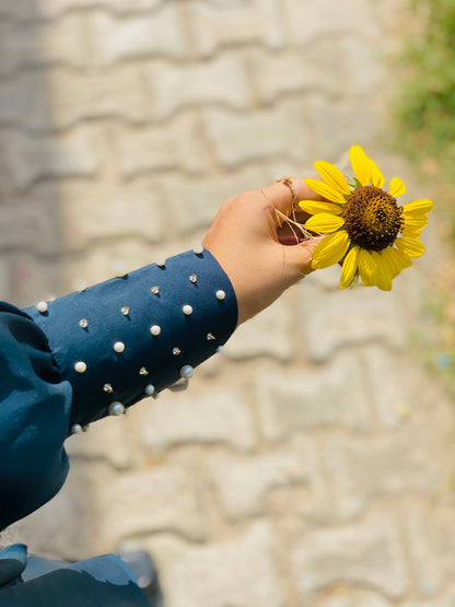 Frock Style Abaya with cuff work