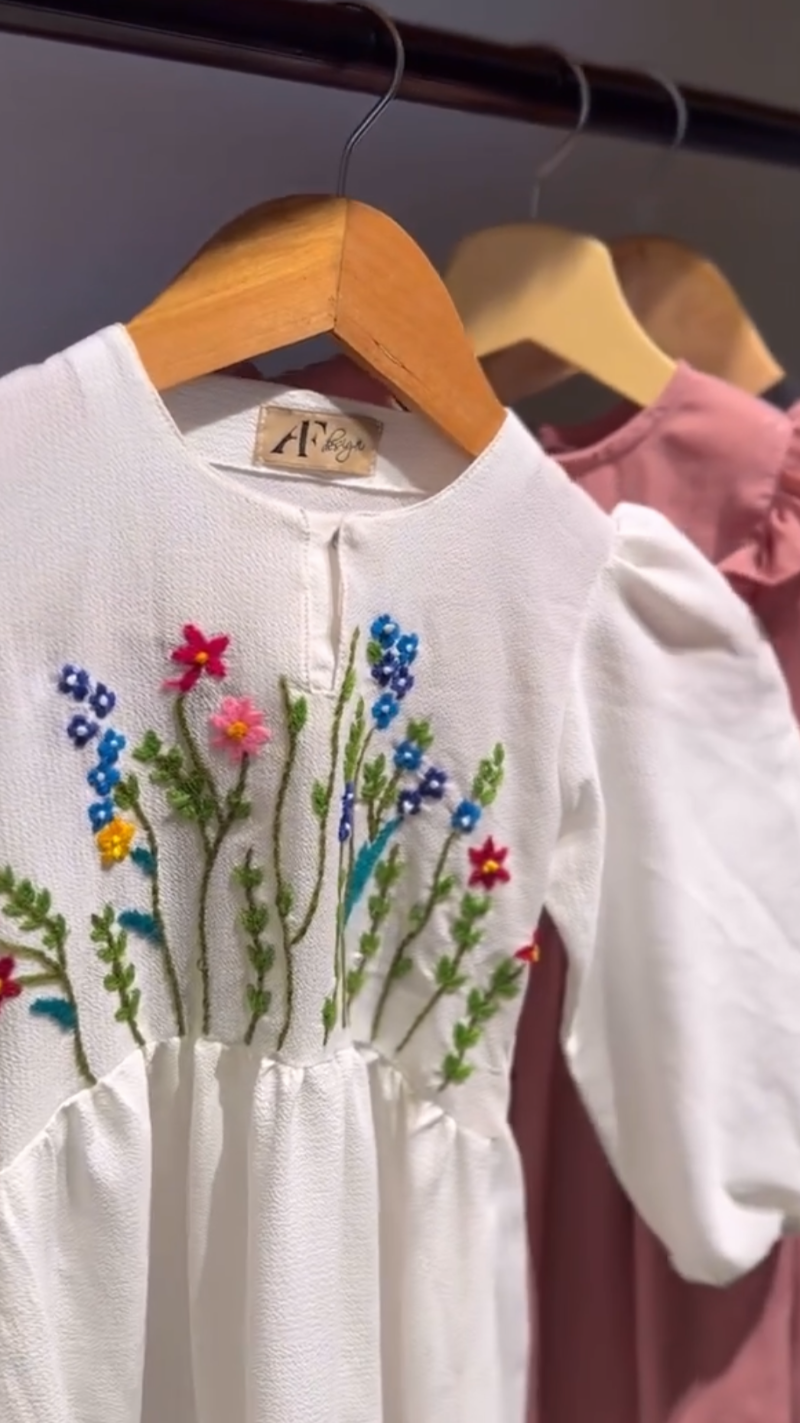 Floral Handwork Abaya for Little One