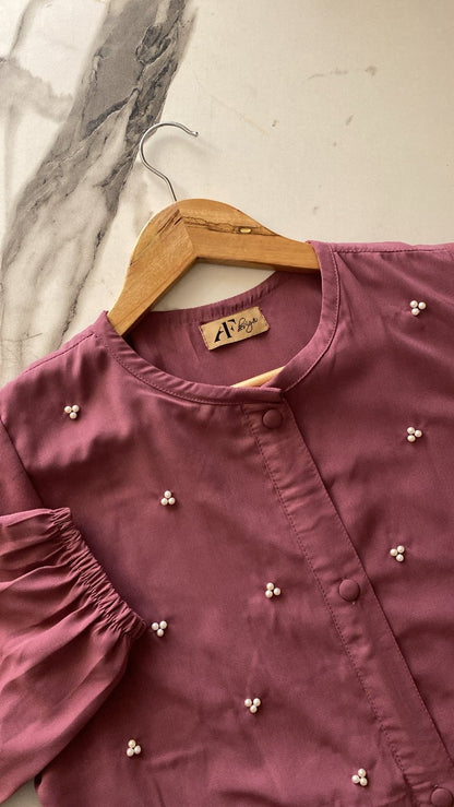 Pink- Pearls and front open