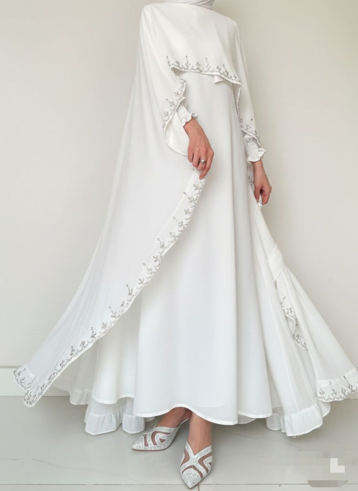 The White Luxury Cape Abaya