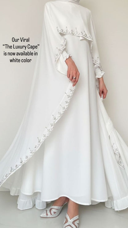The White Luxury Cape Abaya