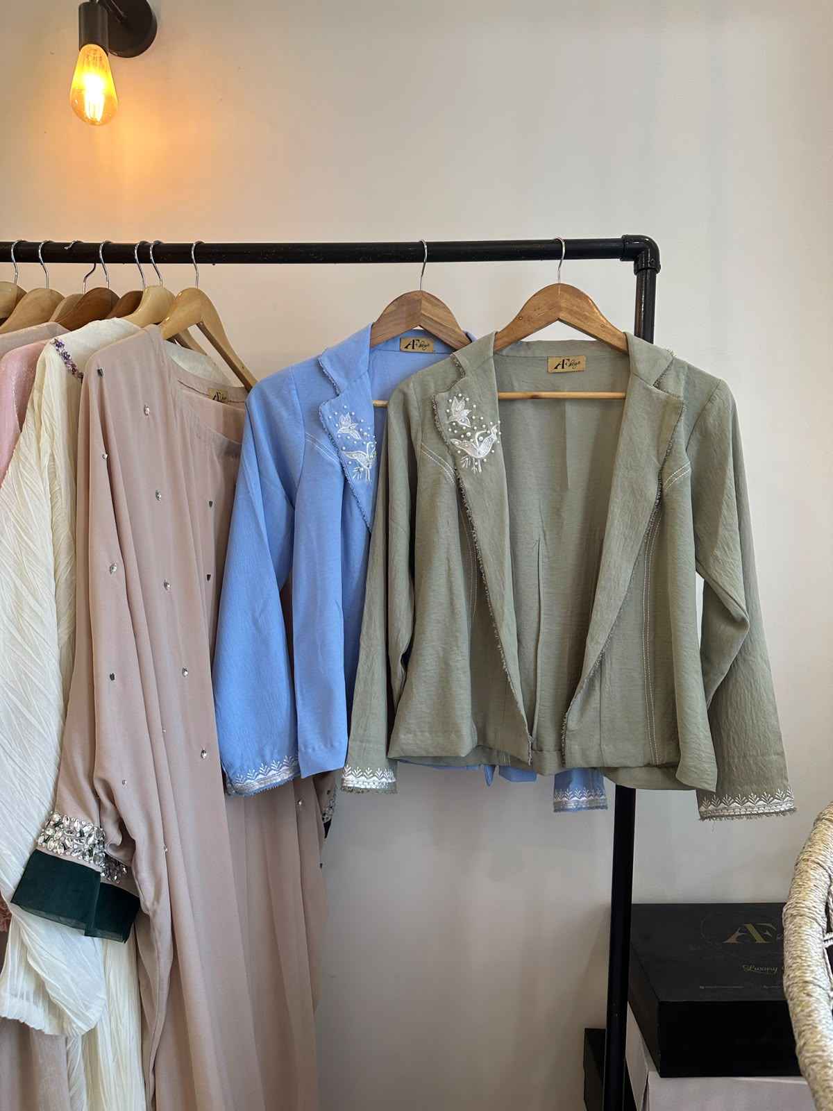 Denim Half Coat in Sage