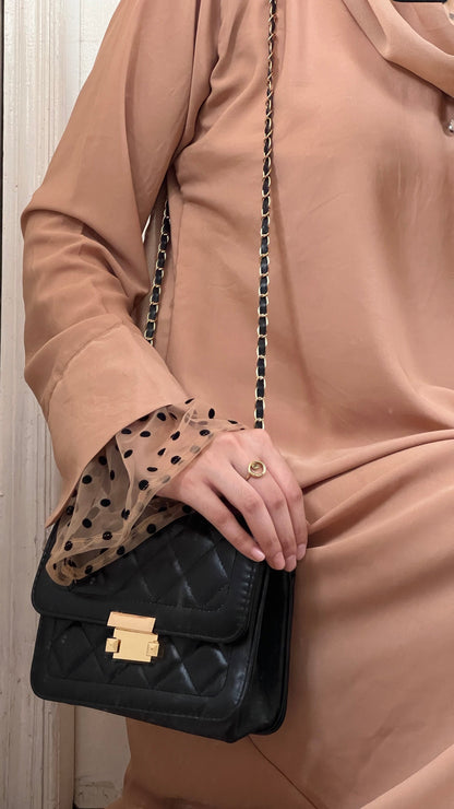Net Sleeves Abaya (polka dot)