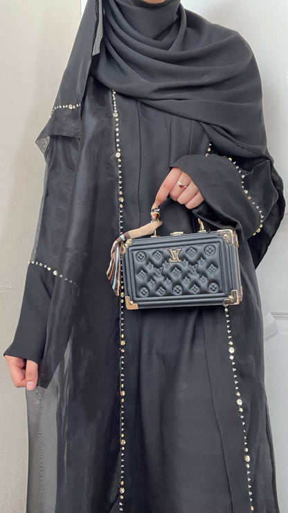 Kimono with tissue and stone work