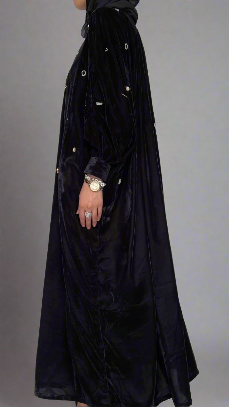 Black Velvet Love Abaya