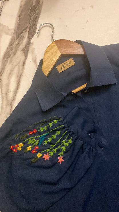 Floral Handwork Sleeves Abaya