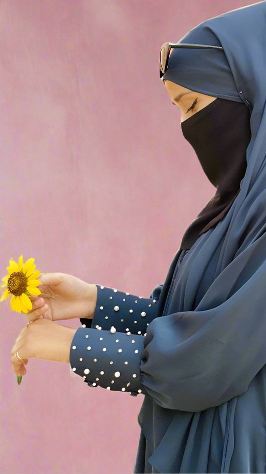 Frock Style Abaya with cuff work