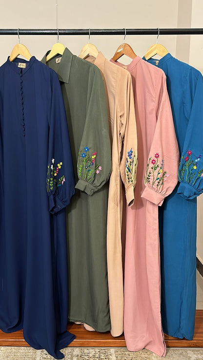 Floral Handwork Sleeves Abaya