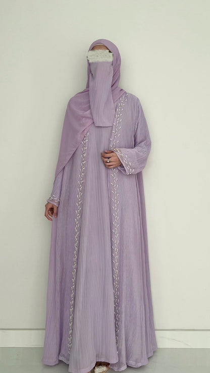 Lilac Pearl Luxury Abaya