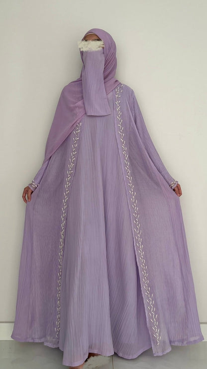 Lilac Pearl Luxury Abaya