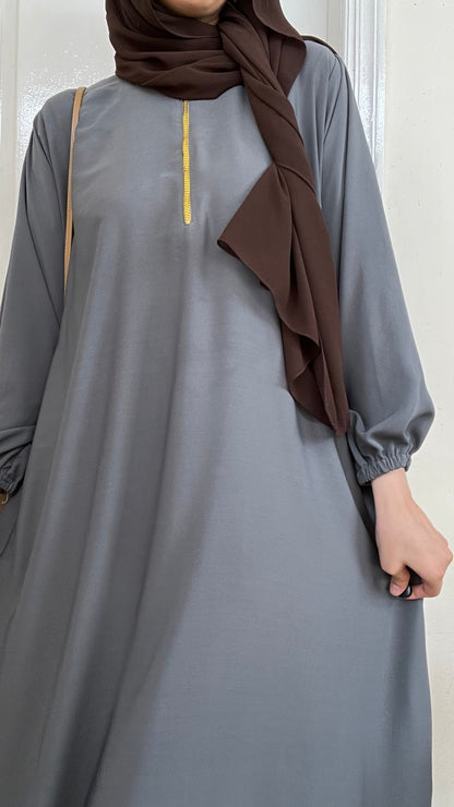 Grey Zip Style Abaya