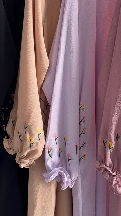 Floral embroidery Tea-Pink & Lilac