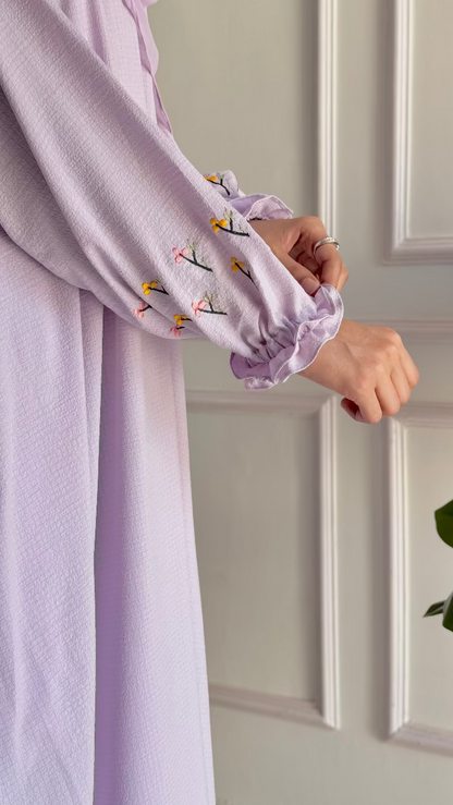 Floral embroidery Tea-Pink & Lilac
