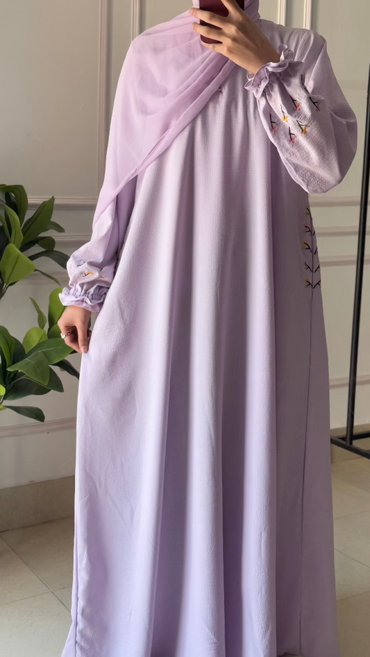 Floral embroidery Tea-Pink & Lilac