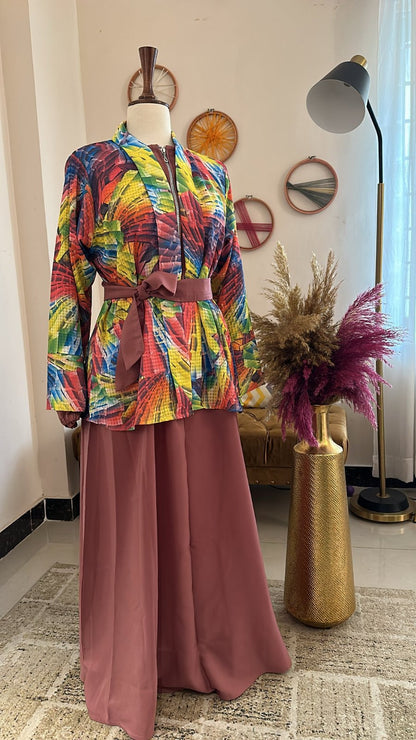 Multi Printed Half Coat