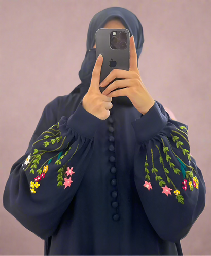 Floral Handwork Sleeves Abaya