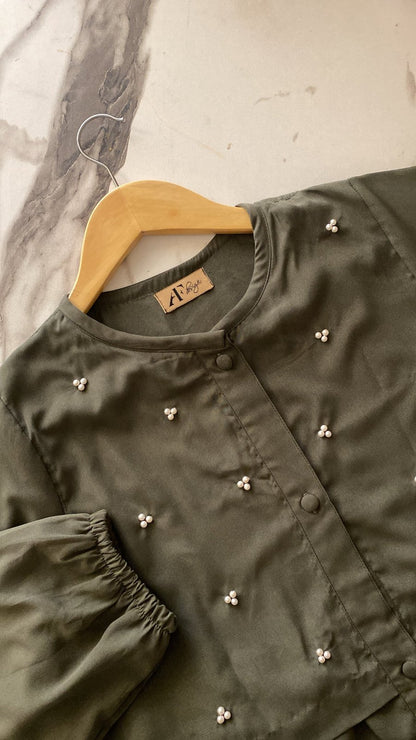 Pink- Pearls and front open