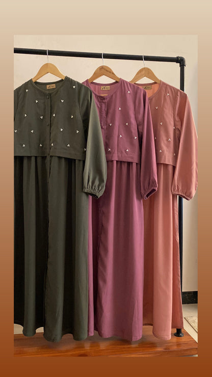 Pink- Pearls and front open