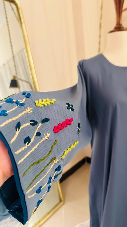 Autumn Flower Sleeves Abaya (color of the season)