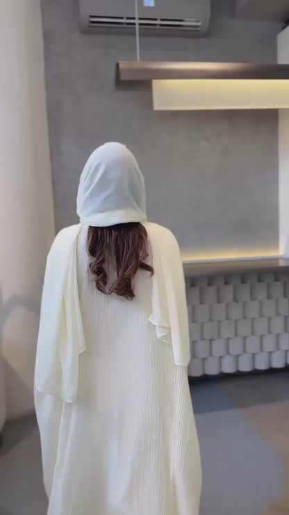 Cream Pearl work Abaya